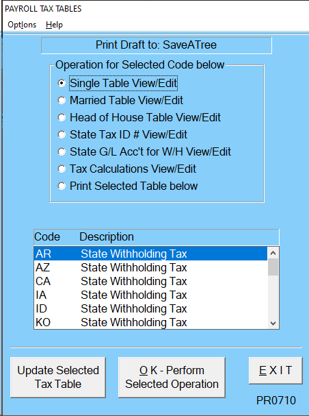 Loading Tax Table Window...